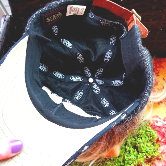 VON DUTCH Embroidery Black Wool Baseball Sporty Grey Vintage Round Bill  Hat NEW - Picture 9 of 13